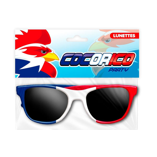 Lunettes tricolores de supporter bleu blanc rouge