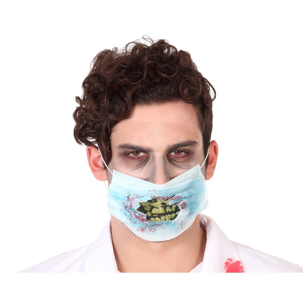 Masque chirurgical à dents de zombie