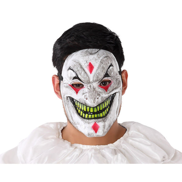 Masque de clown maléfique aux dents vertes