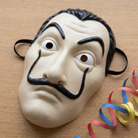 Masque de Dalí adulte en plastique, moustache peinte