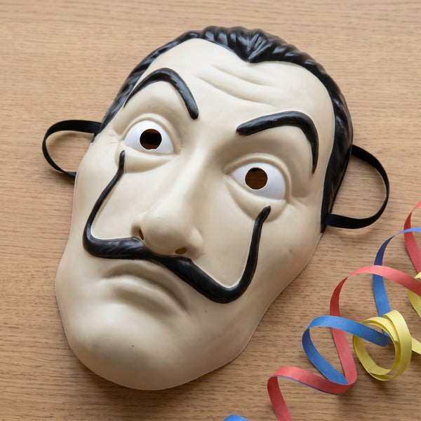 Masque de Dalí adulte en plastique, moustache peinte