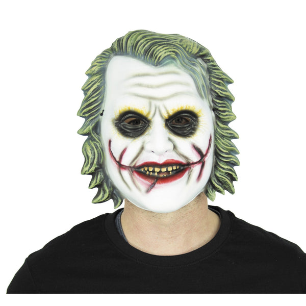 Masque de farceur maléfique aux cheveux verts