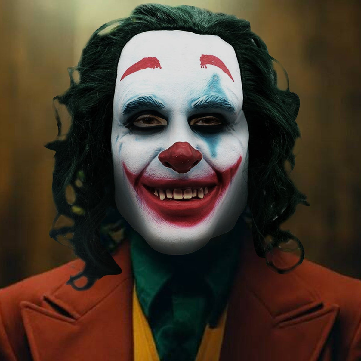 Masque intégral de clown vert en latex
