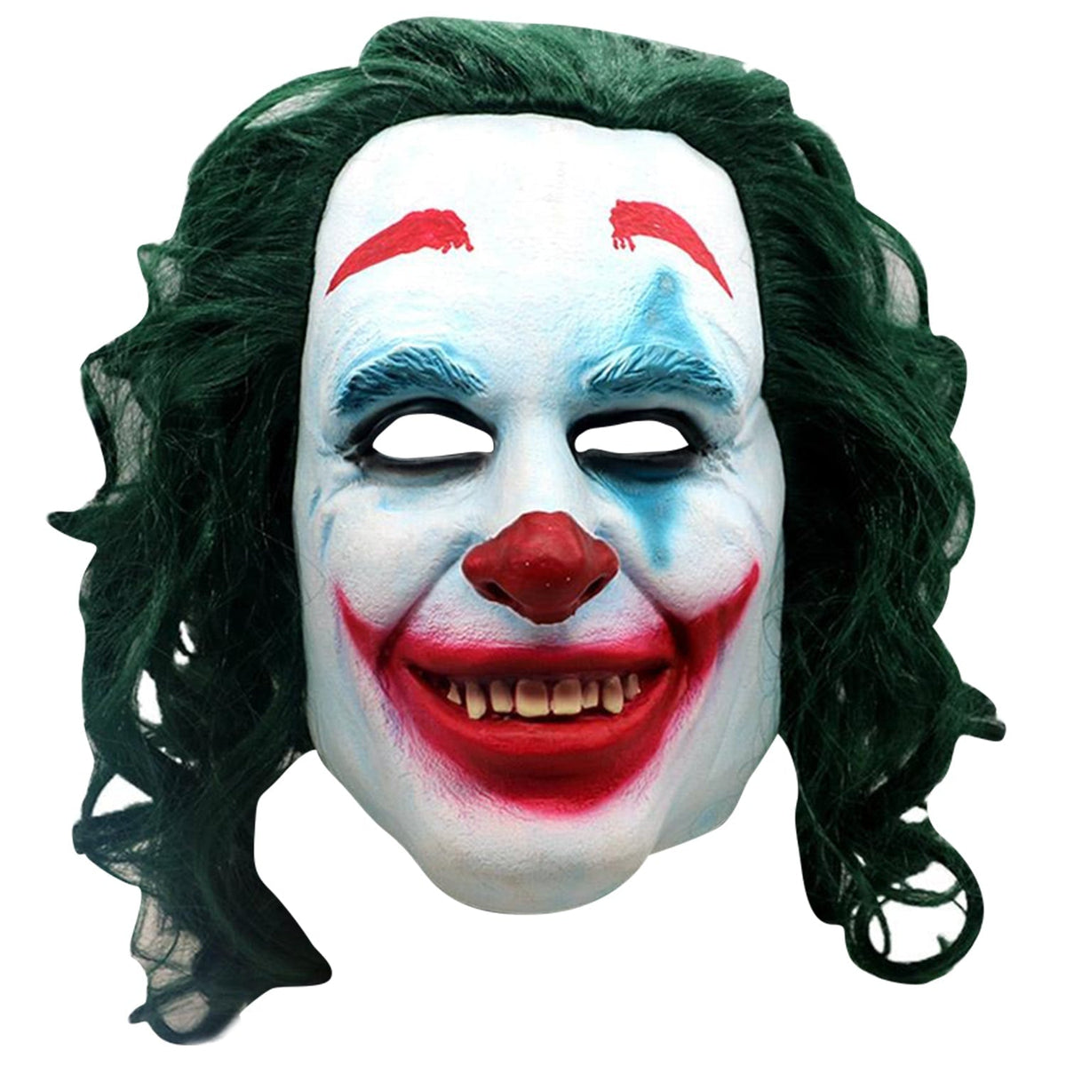 Masque intégral de clown vert en latex — vue 2