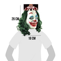 Masque intégral de clown vert en latex — vue 3