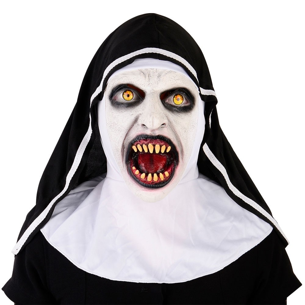 Masque latex de nonne démoniaque