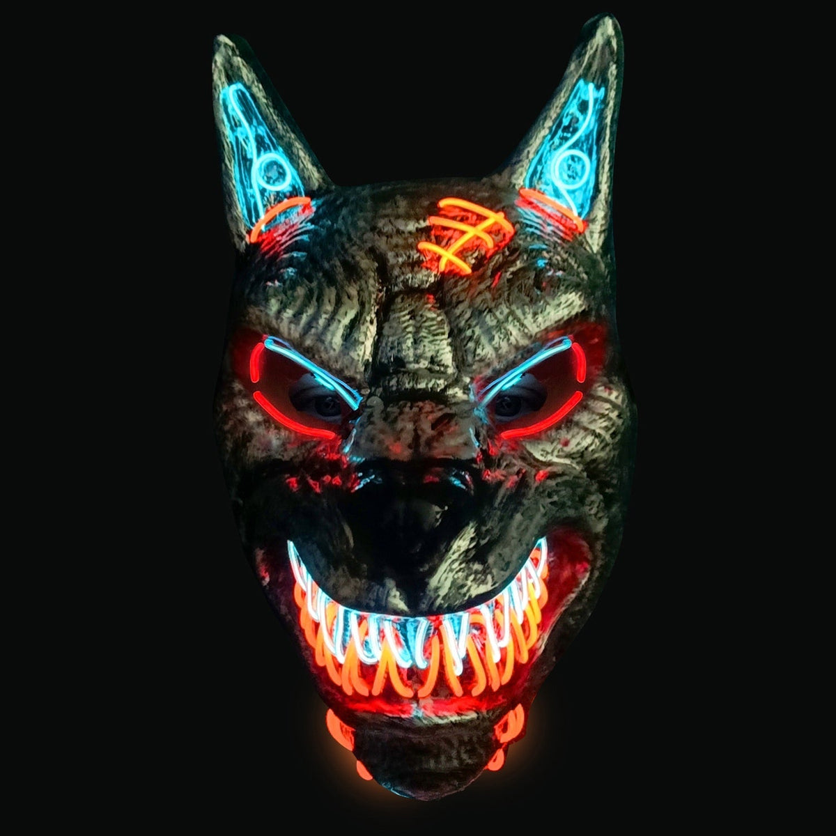 Masque lumineux LED de loup