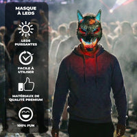 Masque lumineux LED de loup — vue 2