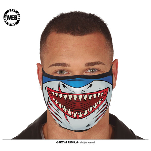 Masque en tissu bouche de requin