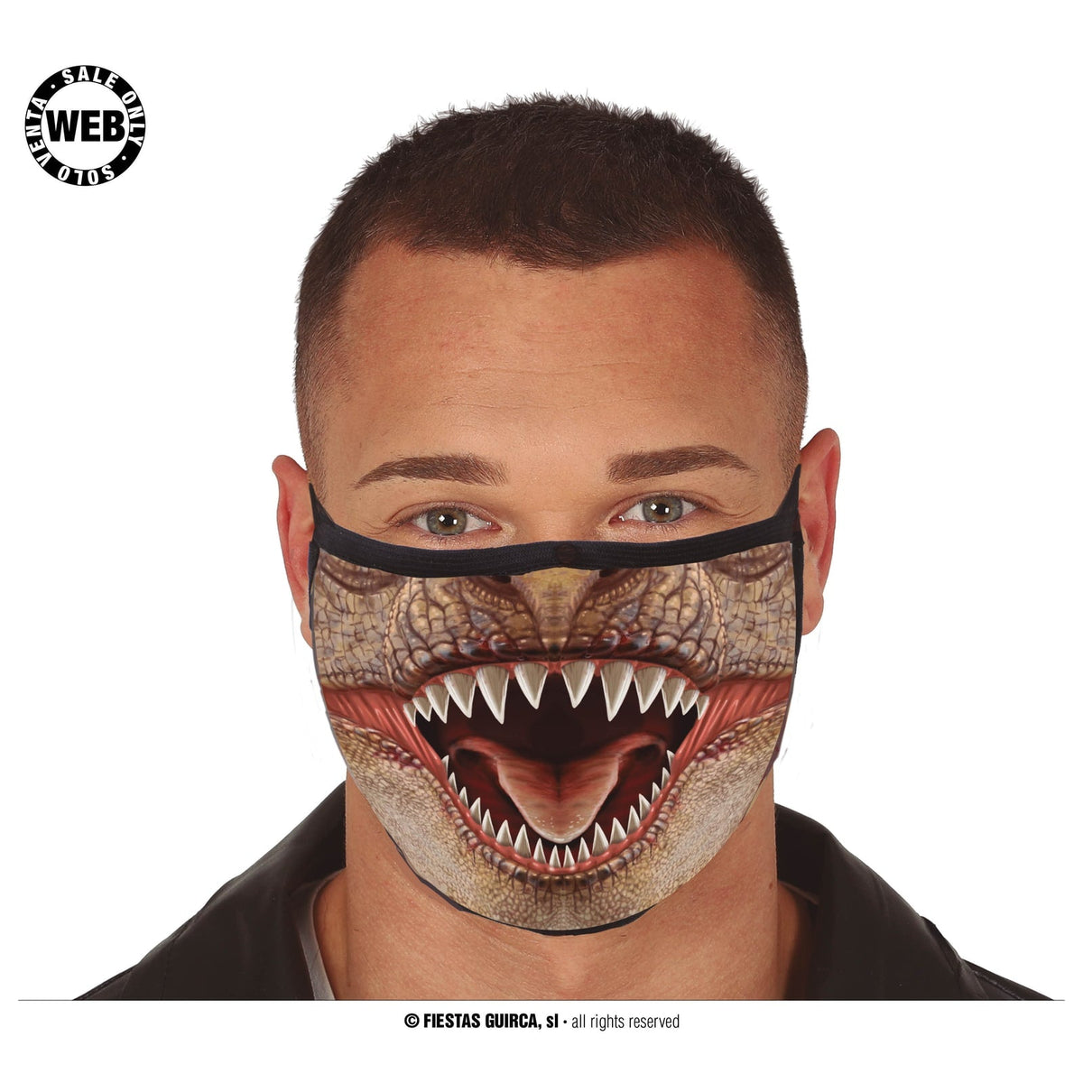 Masque en tissu gueule de dinosaure