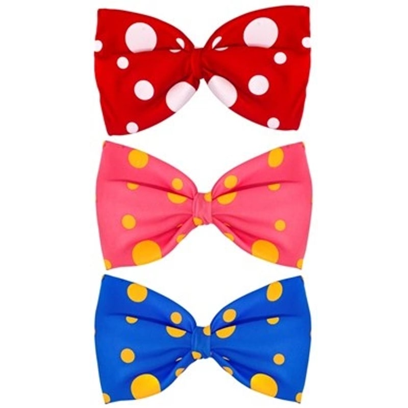 Maxi nœud papillon de clown à pois