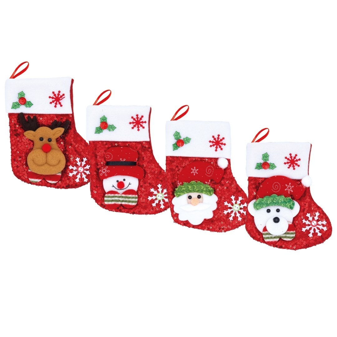 Mini chaussette de Noël à suspendre, 15 cm
