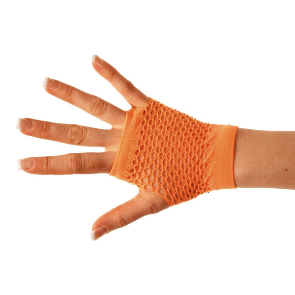 Mitaines résille fluo orange