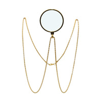 Monocle avec chaîne dorée