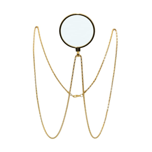 Monocle avec chaîne dorée