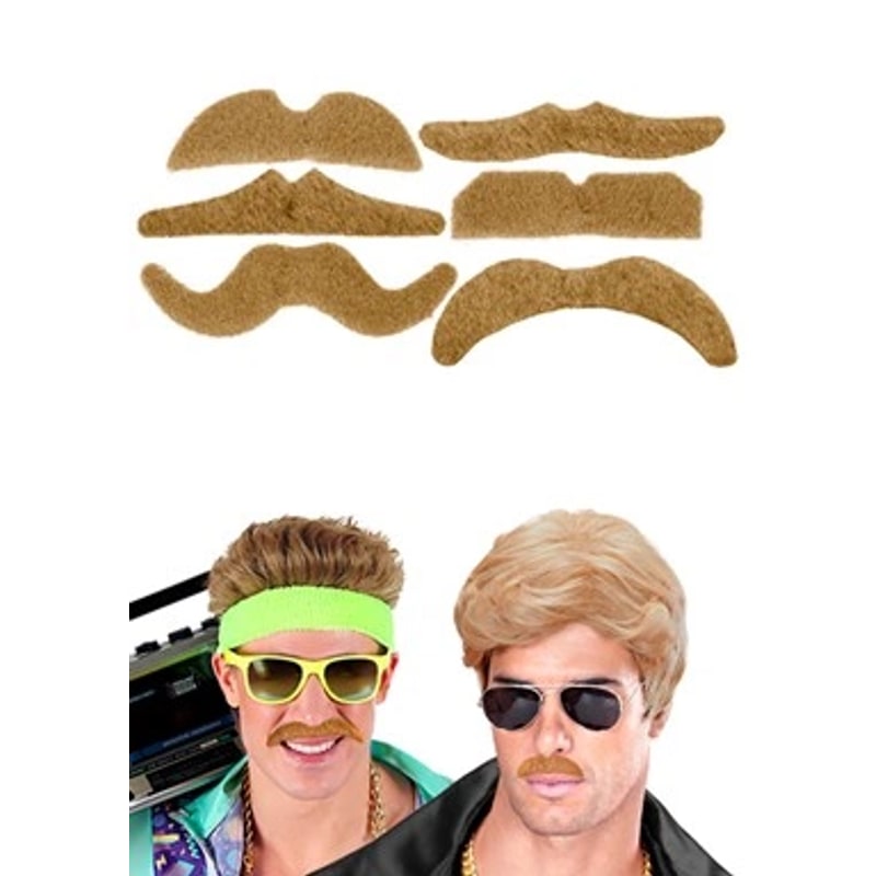 Moustache adhésive blonde