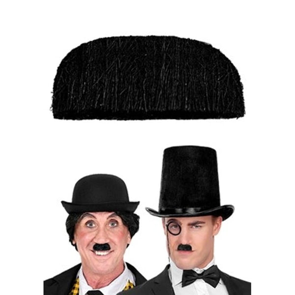 Moustache adhésive en brosse, noire