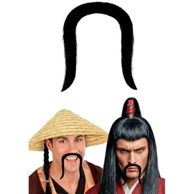Moustache adhésive chinoise, noire