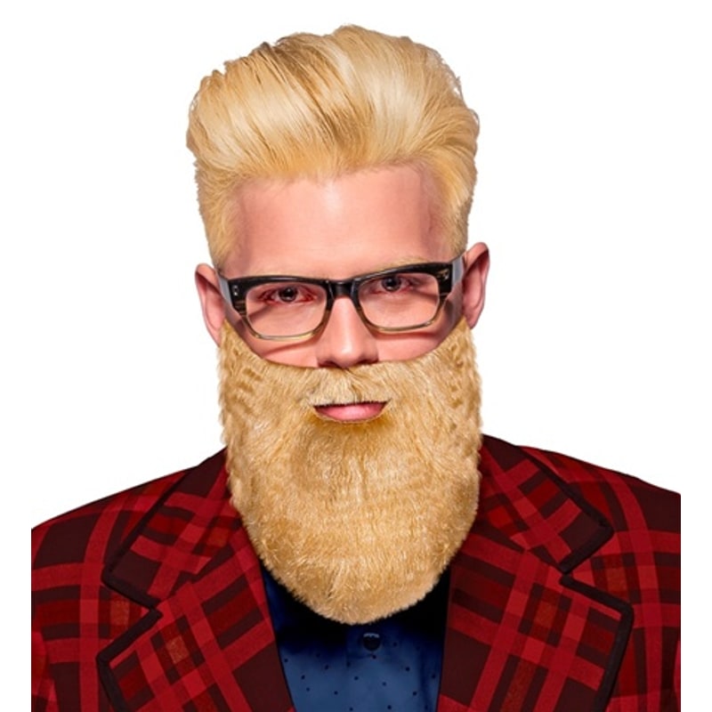 Moustache avec barbe, blonde, brune ou grise