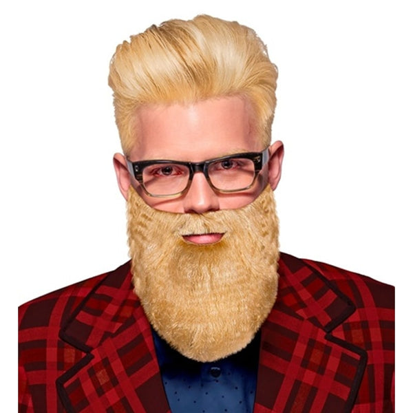 Moustache avec barbe, blonde, brune ou grise