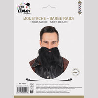 Moustache et barbe raides, noires — vue 2