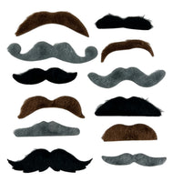 Moustaches adhésives couleurs naturelles, lot de 12 — vue 2