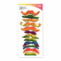Moustaches adhésives néon, lot de 12 — vue 3