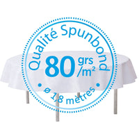 Nappe ronde intissée blanche, 180 ou 240 cm