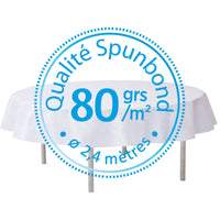 Nappe ronde intissée blanche, 180 ou 240 cm — vue 2
