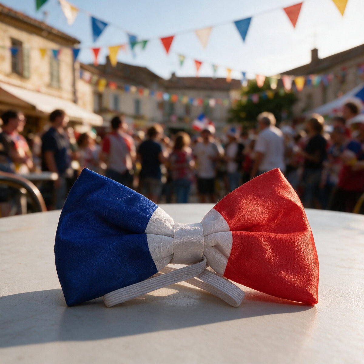 Nœud papillon tricolore à élastique, tous âges