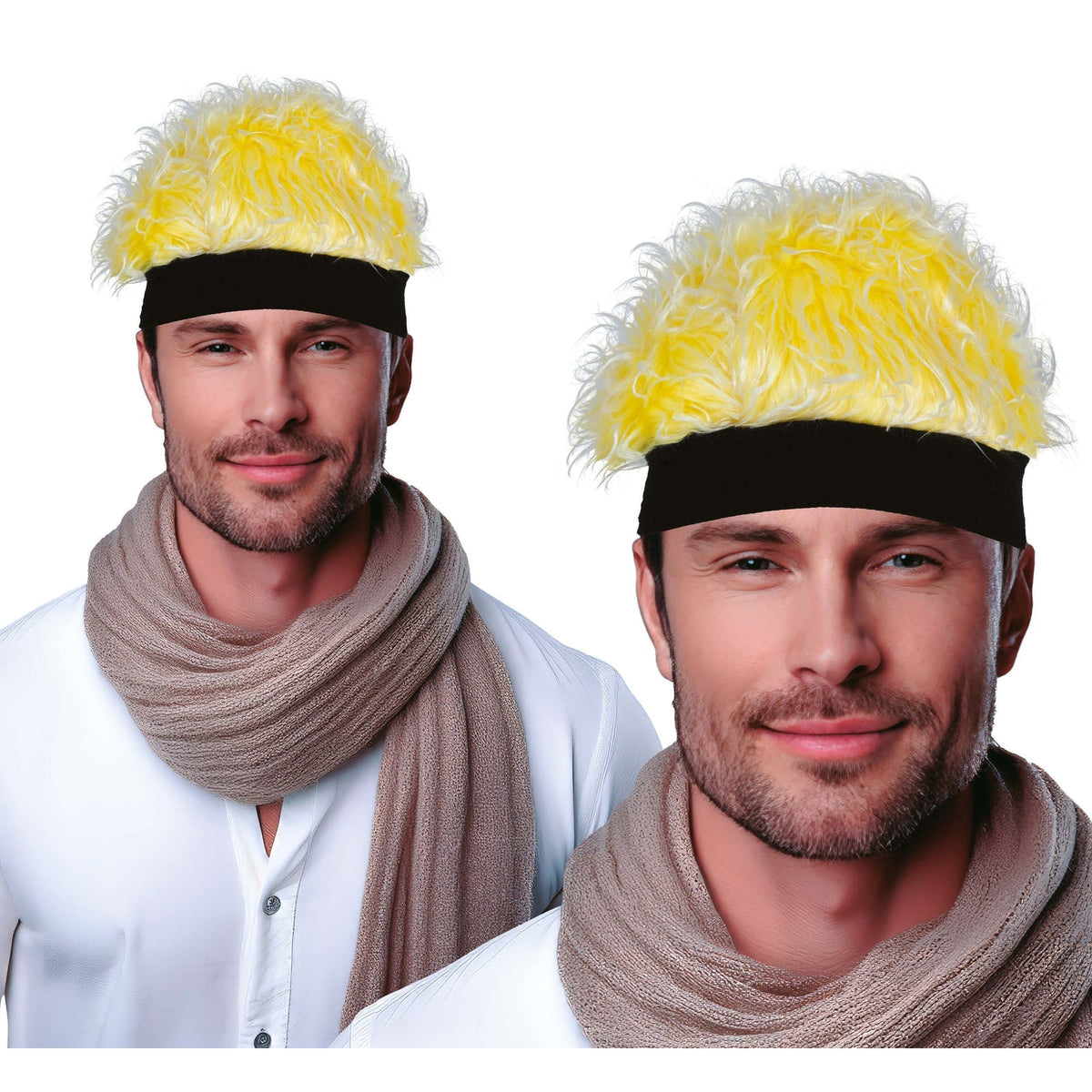 Perruque blonde en épis avec bandeau