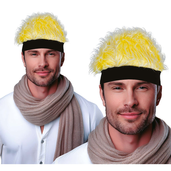 Perruque blonde en épis avec bandeau