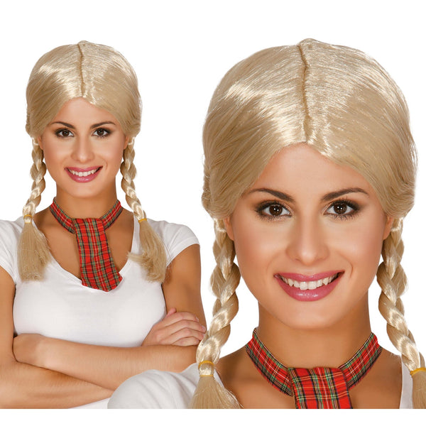 Perruque blonde à tresses