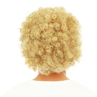 Perruque courte frisée et moustache, blonde — vue 3