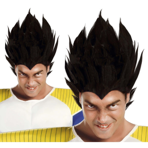 Perruque de guerrier manga noire