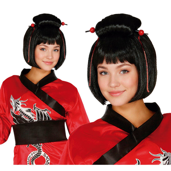 Perruque japonaise, noire