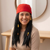 Perruque de pirate avec bandeau et tresses intégrées