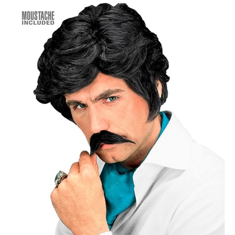 Perruque de séducteur avec moustache