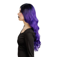 Perruque de sorcière glamour violette, longue — vue 3