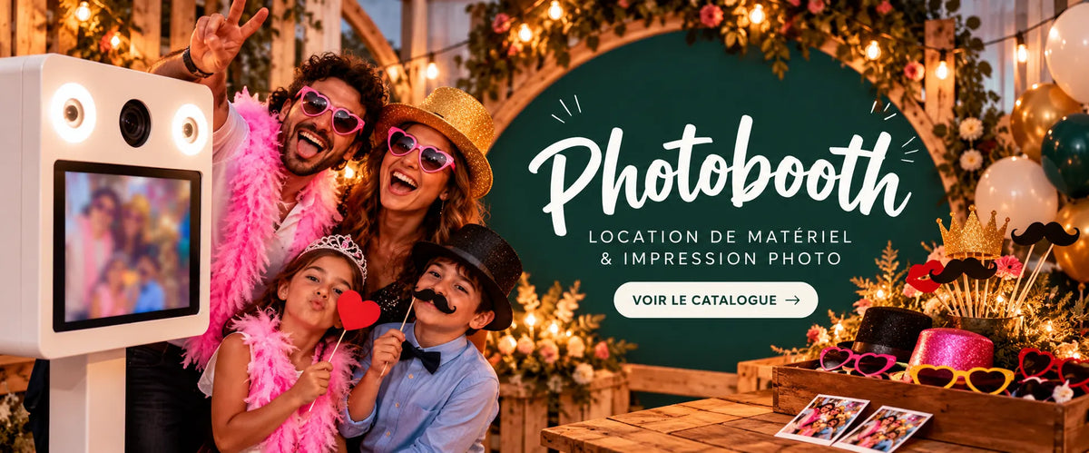 Photobooth — location de matériel et impression photo. Voir le catalogue.