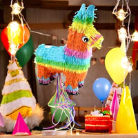 Piñata âne multicolore à tirer, 51 cm