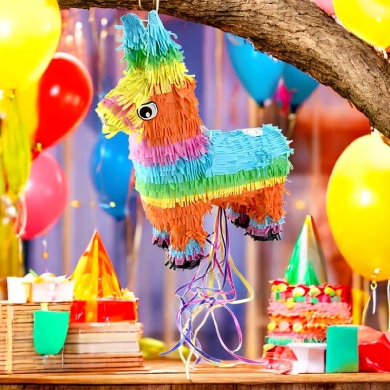 Piñata âne multicolore à tirer, 51 cm — vue 3