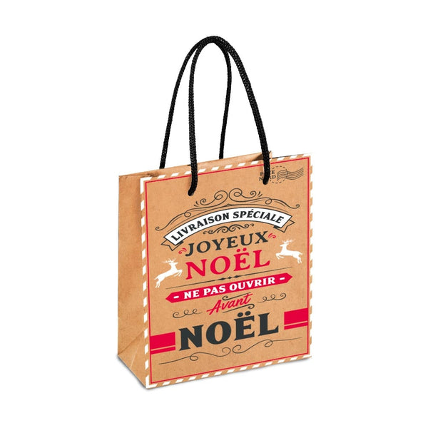 Pochette cadeau kraft Joyeux Noël
