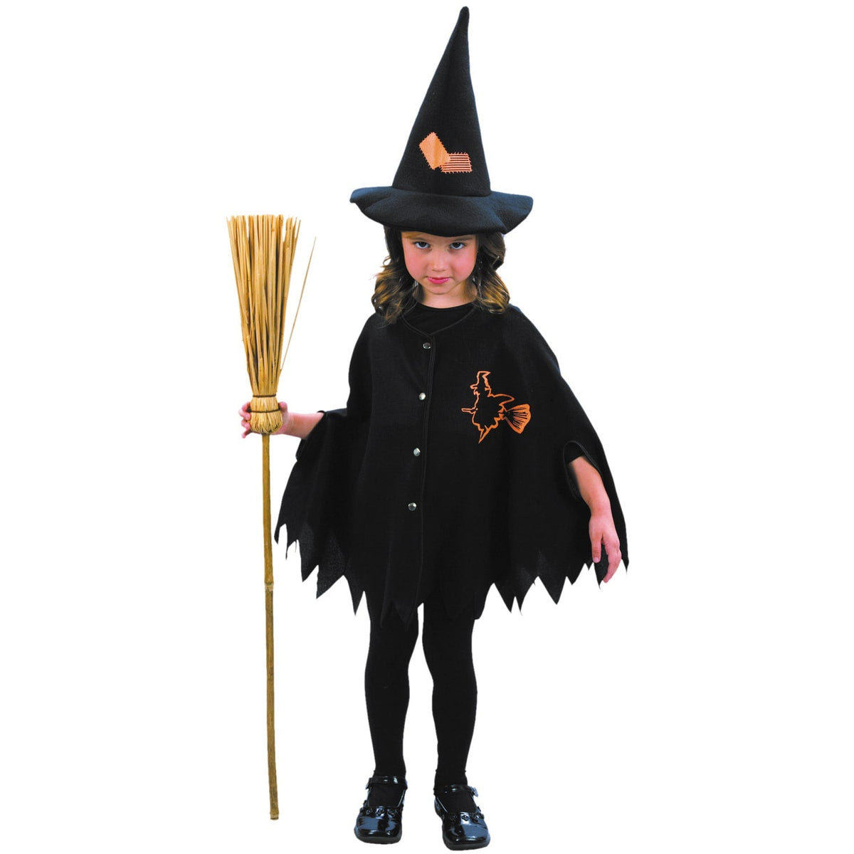 Poncho et chapeau de sorcière, enfant 3-4 ans