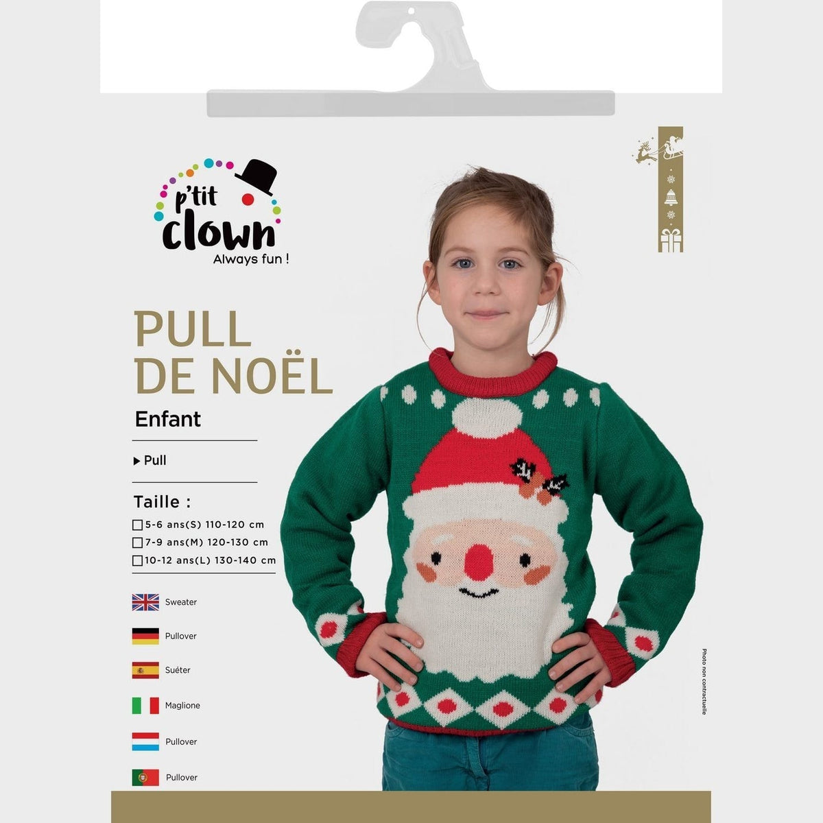 Pull de Noël Père Noël, enfant — vue 3