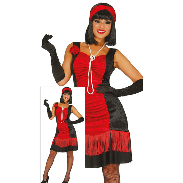 Robe charleston rouge et noire, adulte