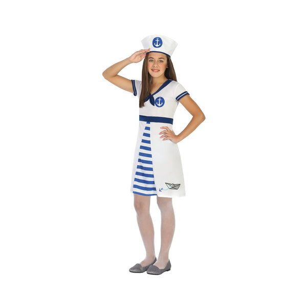 Robe de marin blanche rayée, fille