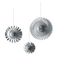 Rosaces métallisées argent, lot de 3