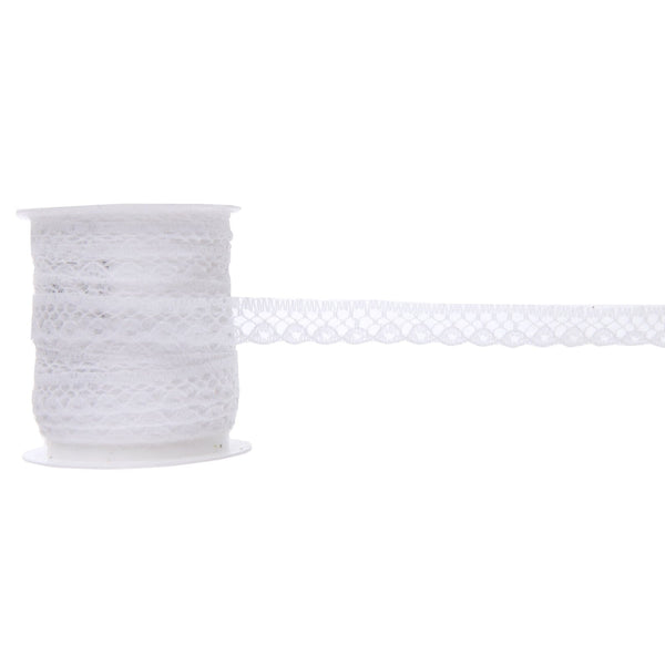 Ruban dentelle 1 cm, 5 m, blanc