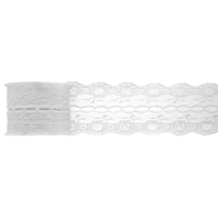 Ruban dentelle 5 cm, 3 m, blanc ou ivoire